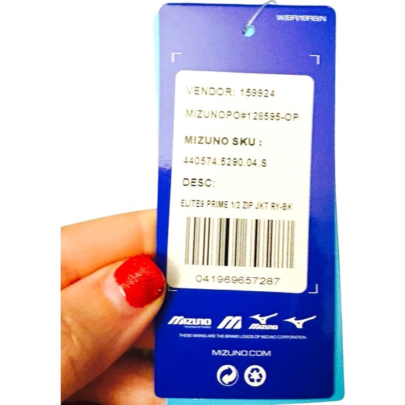 Mizuno Women's Elite 9 Prime 1/2 Zip Volleyball Jacket Small NWT blue black - Picture 9 of 10